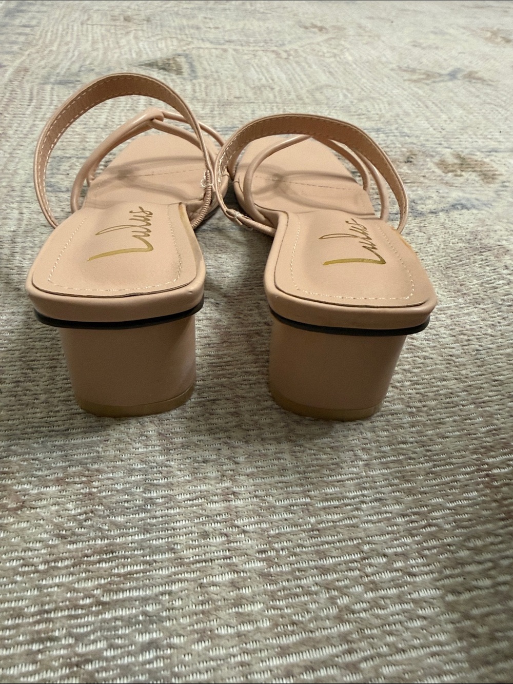 Lulu's Blush Nude Strappy Square-Toe Heeled Sandals - Picture 3 of 4